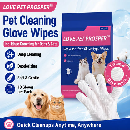 Disposable Textured Pet Bath Wipes for Paws, Coat, Dander & Odor Control, Soft Moisturizing Deodorizing Pet Wipes, 10 Count