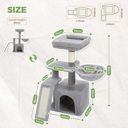 Cat Activity Tower Tree With Scratching Post for Indoor Cats