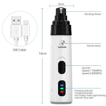 Rechargeable Nail Clippers Quiet Electric Dog And Cat Nail Grooming Trimmer Tools