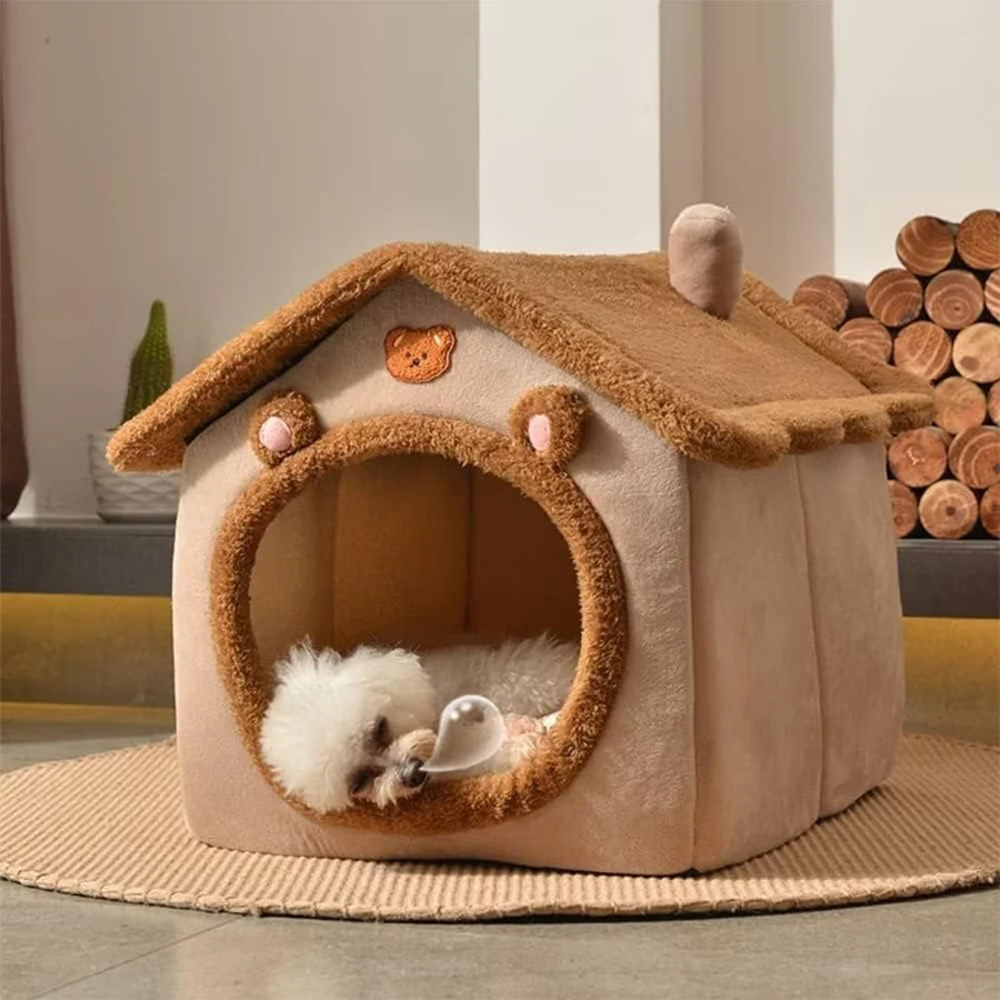 Foldable Removable Washable Pet House for Extra Small Dogs and Small and Medium Cats