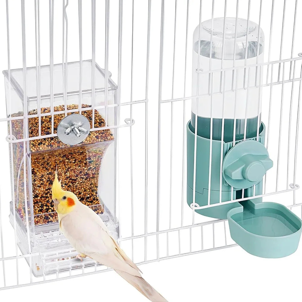 No Mess Bird Feeder Water Dispenser Set for Cage Small Birds