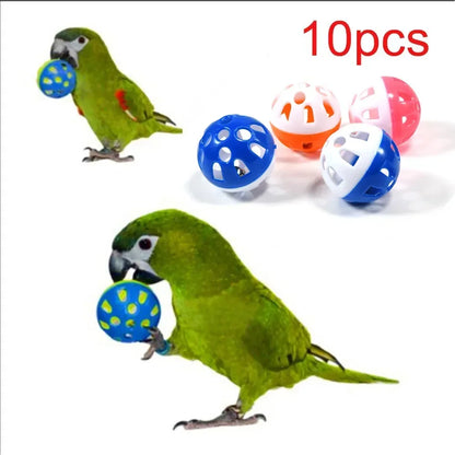 10pcs Colorful Hollow Rolling Bell Ball Bird Toy