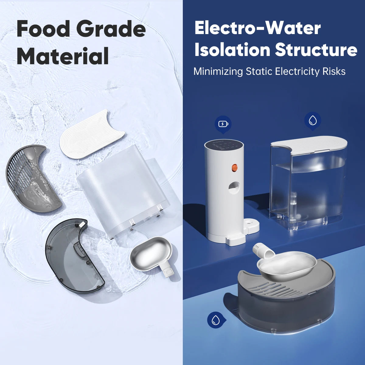 New Stainless Steel Bowl Pet Intelligent  Water Dispenser Automatically Purifies