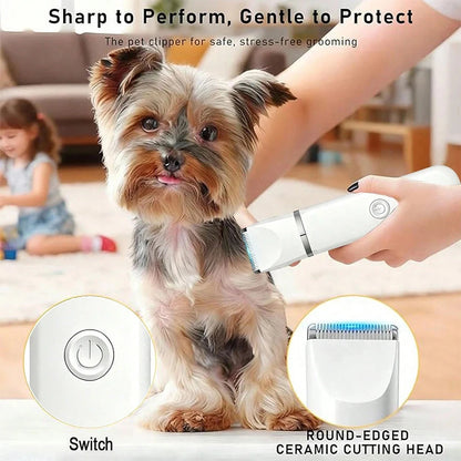 4-in-1 Pet Hair Clipper Rechargeable Dog Cat Trimmer Kit Cordless Electric Grooming Shaver with Comb Guide