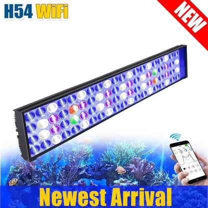 NEW PopBloom WiFi Led Aquarium Light, Full Spectrum Marine Aquarium Lamp For 60-240cm Reef Corals Seawater Led Fish Tank Lights
