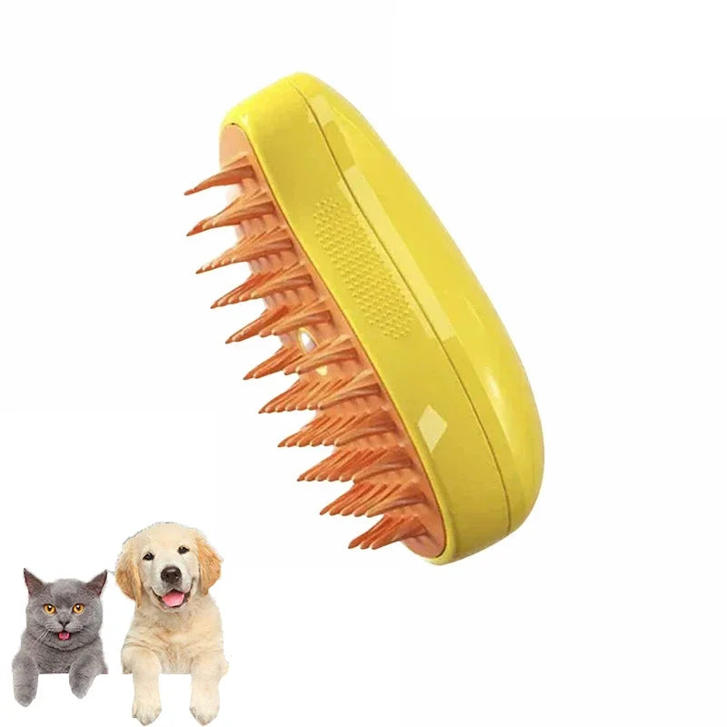 Steam Brush With Electric Sprayer for Massaging Pets, Grooming tool Shedding 3 in 1