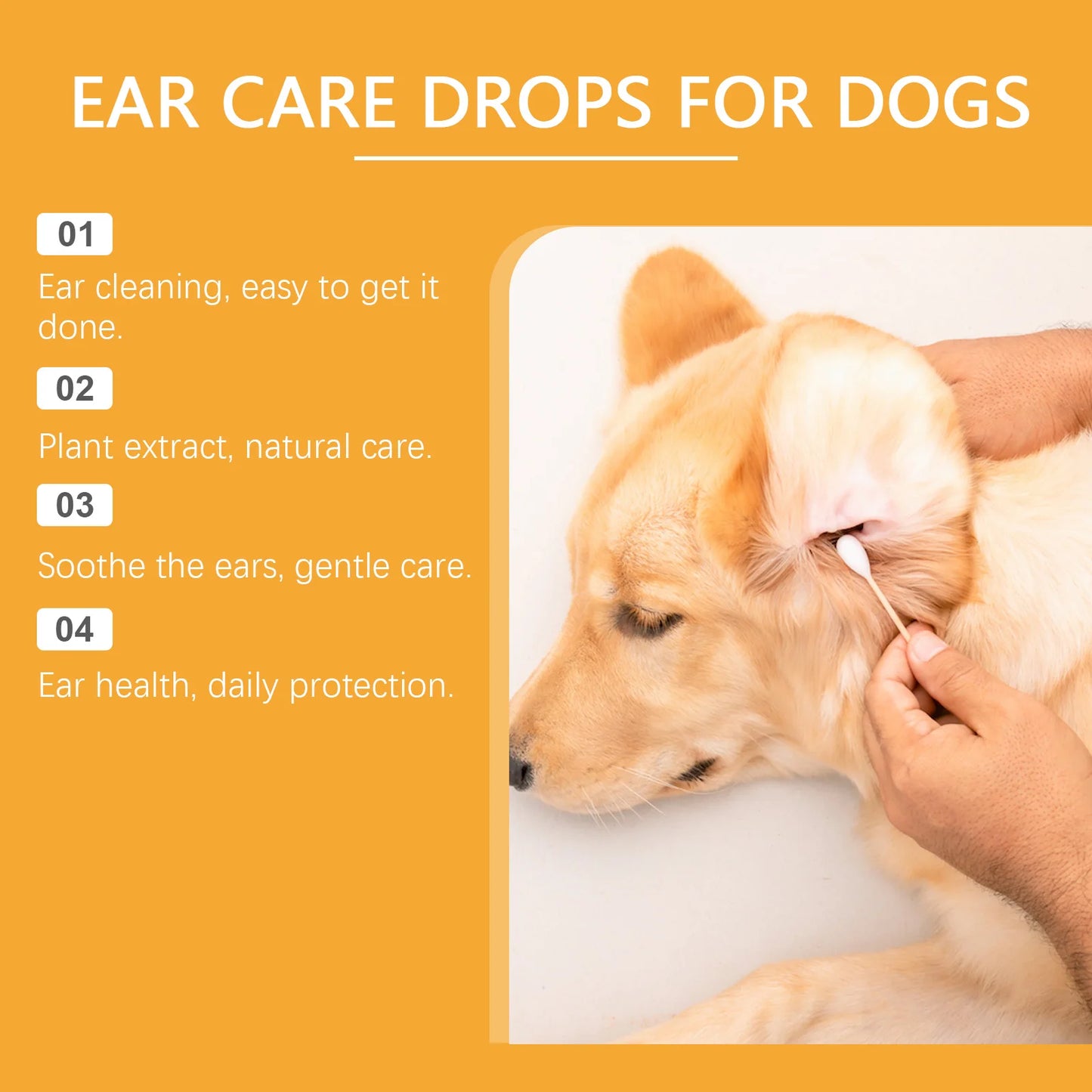 Professional Pet Ear Cleaning Drops 30ml – Gentle Formula Suitable for Dogs and Cats, Removes Earwax, Dirt, and Odor, Prevents Infection, Relieves Itching, and Is Ideal for Daily Care.