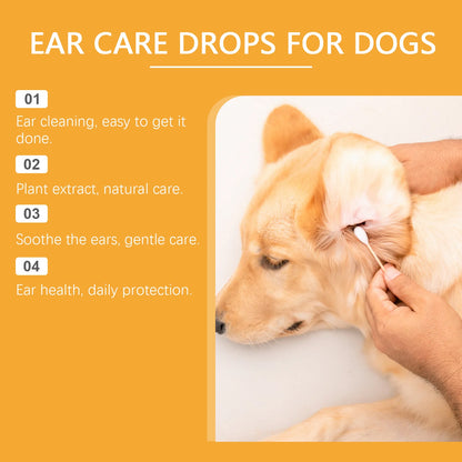Professional Pet Ear Cleaning Drops 30ml – Gentle Formula Suitable for Dogs and Cats, Removes Earwax, Dirt, and Odor, Prevents Infection, Relieves Itching, and Is Ideal for Daily Care.