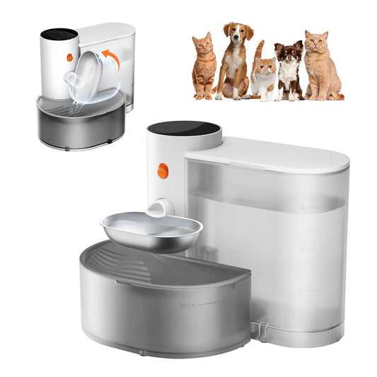 New Stainless Steel Bowl Pet Intelligent  Water Dispenser Automatically Purifies