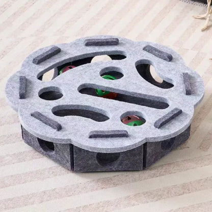 Interactive Cat Puzzle Maze - Soft Felt Hole Game With Bell Ball Toy For Kittens And Cats