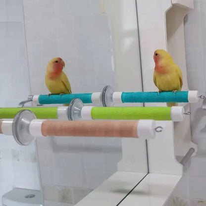 PVC Pipe With Suction Cup Stand, Elastic Band Wrapped Training Perch Toy