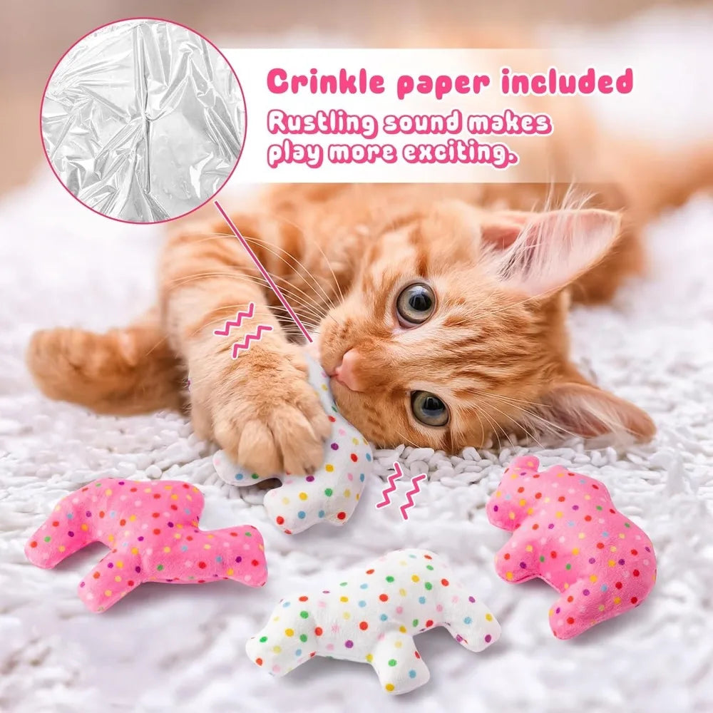 6Pcs Frosted Animal Cookie Catnip Cat Toy