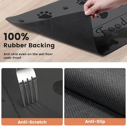 Non-Slip Absorbent Pet Mat - Feeding/Sleeping Pad For Cats Dogs Durable Easy Clean