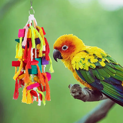 Parrot Toys Colorful Rope Wooden Bird Supplies