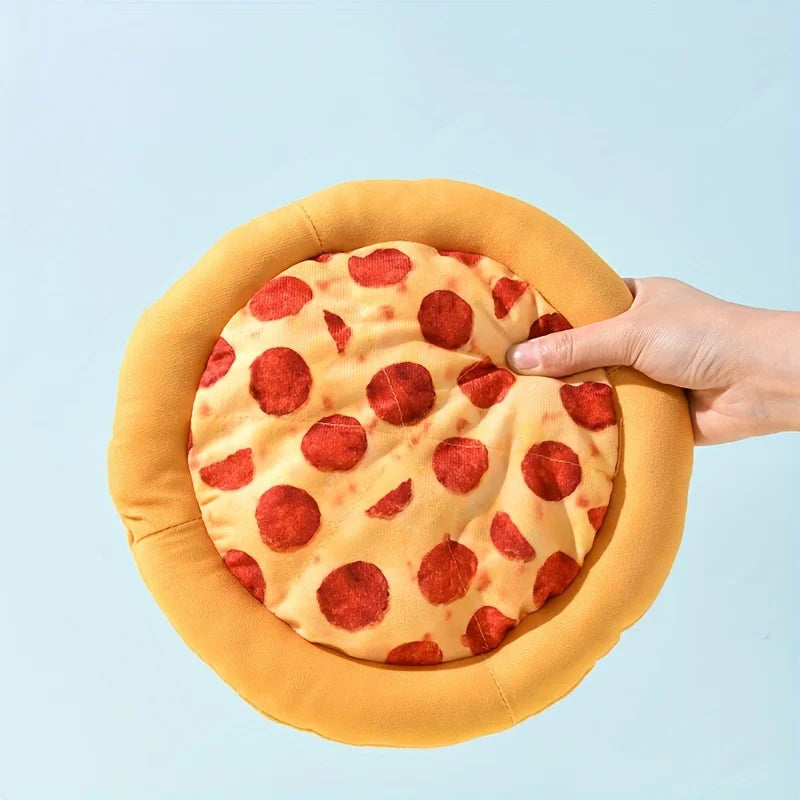 Squeaky Plush Pizza & Shrimp Dog Toy Durable Chew for Small Breeds Interactive
