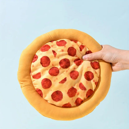 Squeaky Plush Pizza & Shrimp Dog Toy Durable Chew for Small Breeds Interactive