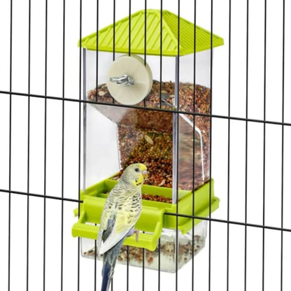 Acrylic Auto Bird Feeder, No Mess Design, Large Capacity, for Budgies Cockatiels Lovebirds,