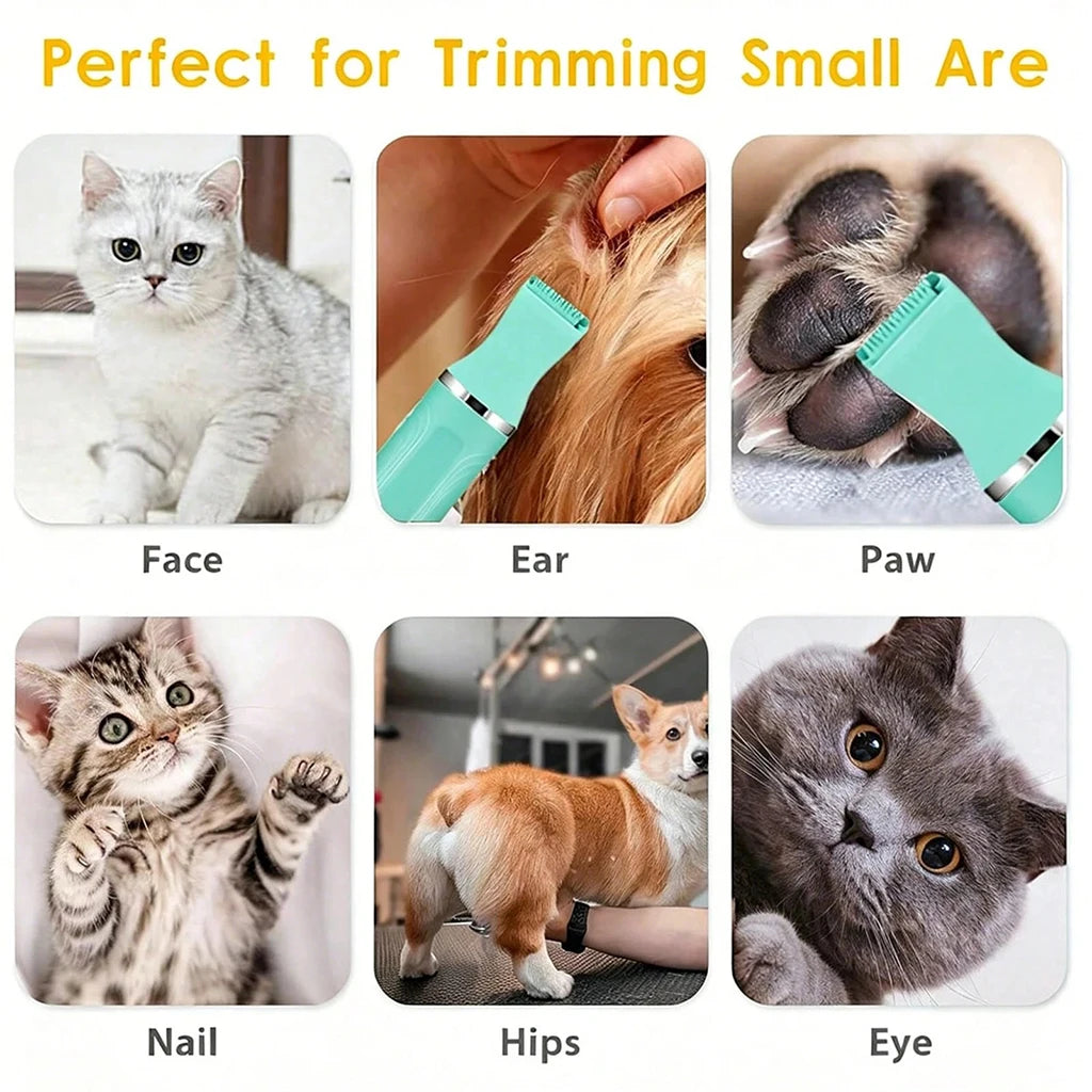 4-in-1 Pet Hair Clipper Rechargeable Dog Cat Trimmer Kit Cordless Electric Grooming Shaver with Comb Guide