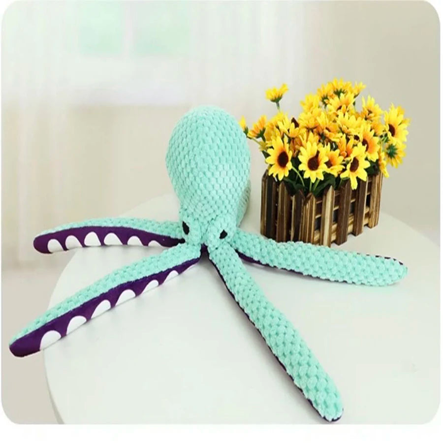 Dog plush octopus toy interactive sound boredom companion toy