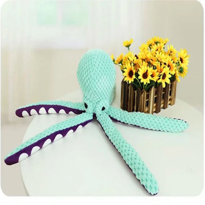 Dog plush octopus toy interactive sound boredom companion toy