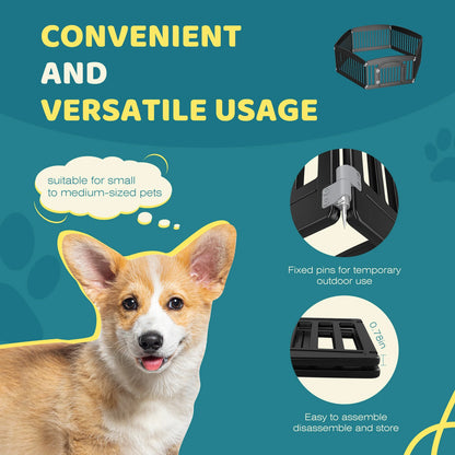 Plastic Dog Playpen Expandable Durable Pet Fence for Medium Dogs Indoor Outdoor