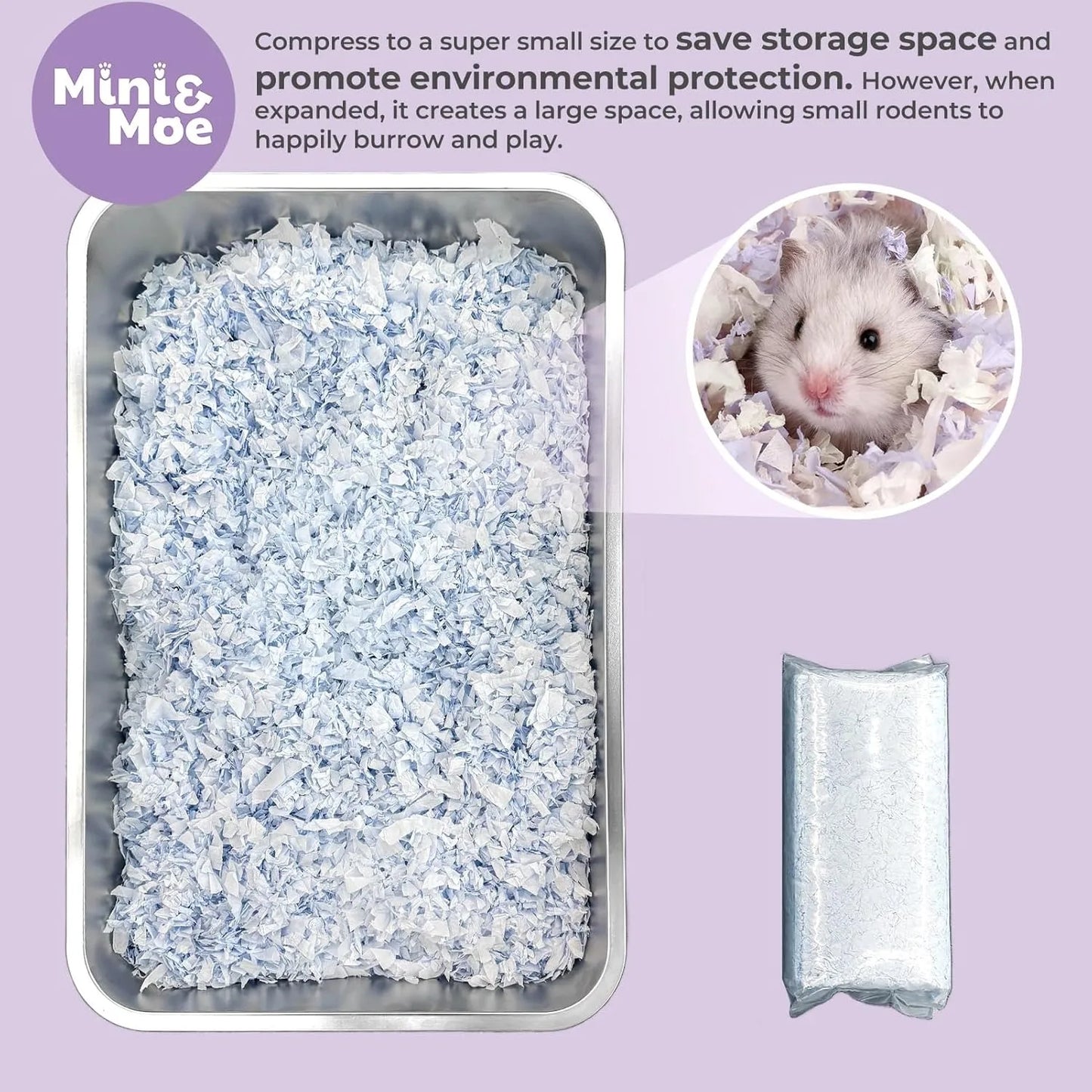 Small Pet Bedding Hamster Rabbits Guinea Pigs Odor Control Dust-Free Moisture Absorbent Natural Paper Shavings