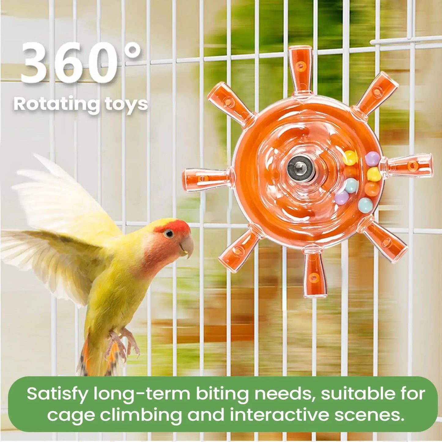 Interactive Parrot Rotating Windmill Rotating Treat Dispenser For Mental Stimulation And Entertainment