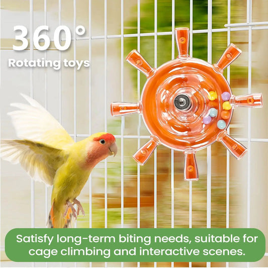 Interactive Parrot Rotating Windmill Rotating Treat Dispenser For Mental Stimulation And Entertainment