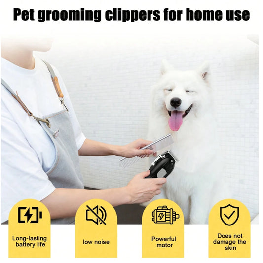 Electric Pet Hair Clipper USB Rechargeable LCD Display Dog Cat Grooming Trimmer Shaver with Guide Comb Kit