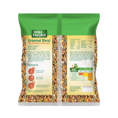 Premium Fortified Bird Food Blend for Medium and Large Parrots Cockatiels Macaws 3 Pounds
