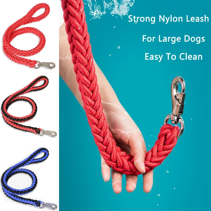 Heavy Duty Large Dog Leash Durable Nylon Braided Lead for Small Medium Big Dogs