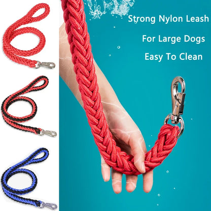 Heavy Duty Large Dog Leash Durable Nylon Braided Lead for Small Medium Big Dogs
