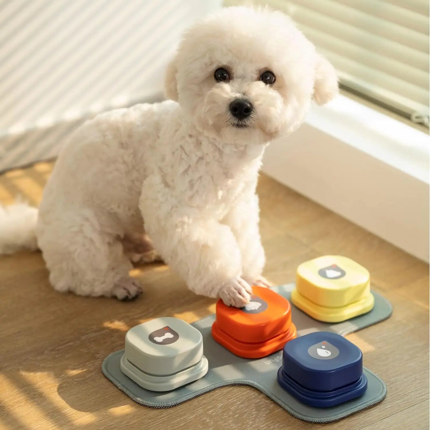 Mewoofun Dog Buttons with Rubber Mat Recordable Talking Buttons