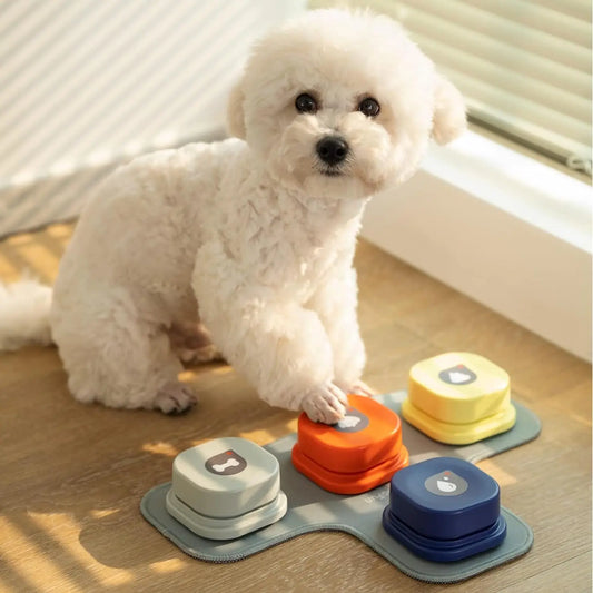 Mewoofun Dog Buttons with Rubber Mat Recordable Talking Buttons