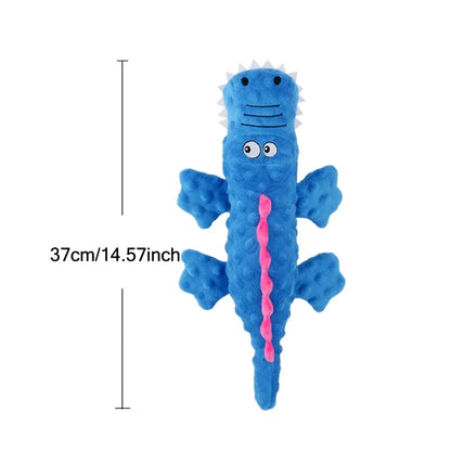 Soft Plush Squeaky Dog Chew Toy, Stuffed Crocodile