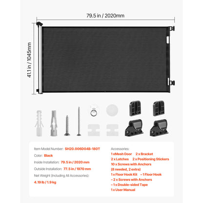 SucceBuy Retractable Pet Gate with Security Lock Easy to Use Walk Through Without Tripping