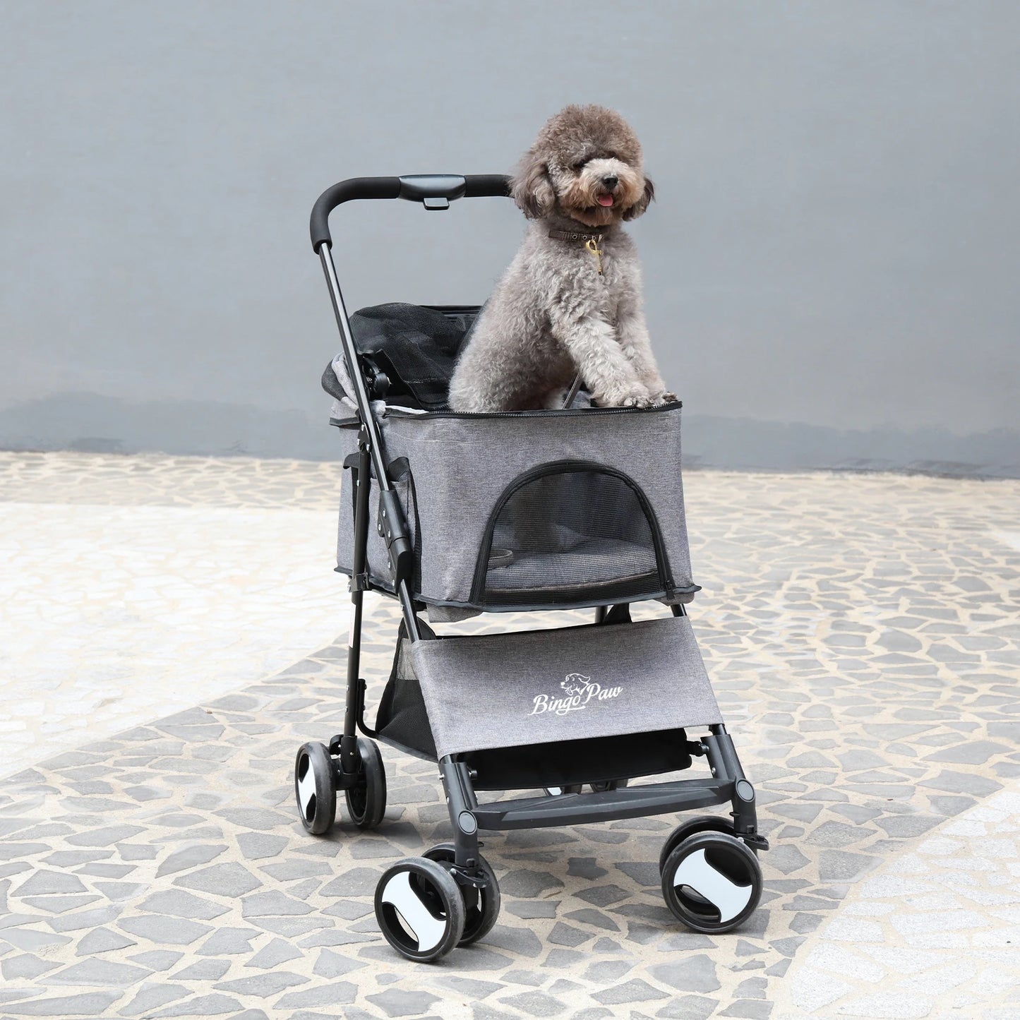 Pet Stroller with Detachable Carrier Cart
