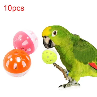 10pcs Colorful Hollow Rolling Bell Ball Bird Toy