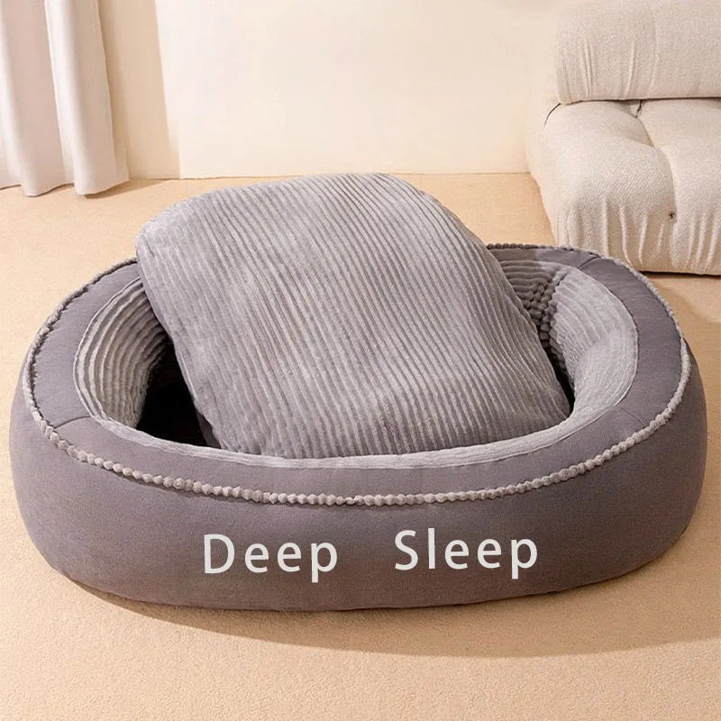 Pet Bed Comfortable Donut Round Soft Washable Dog Or Cat Cushion Bed