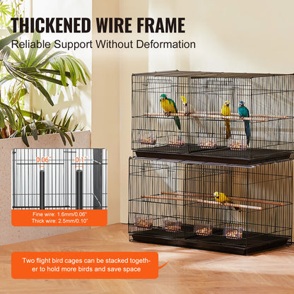 SucceBuy 30In Bird Cage Stackable Divided Small Animal Cage for Kinds of Birds Great forTravel
