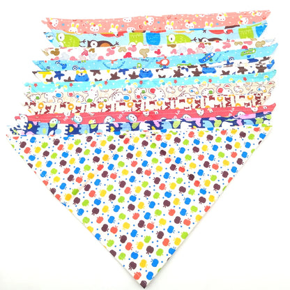 S/M/XL 10PCS Dog Bandana Cotton Scarf