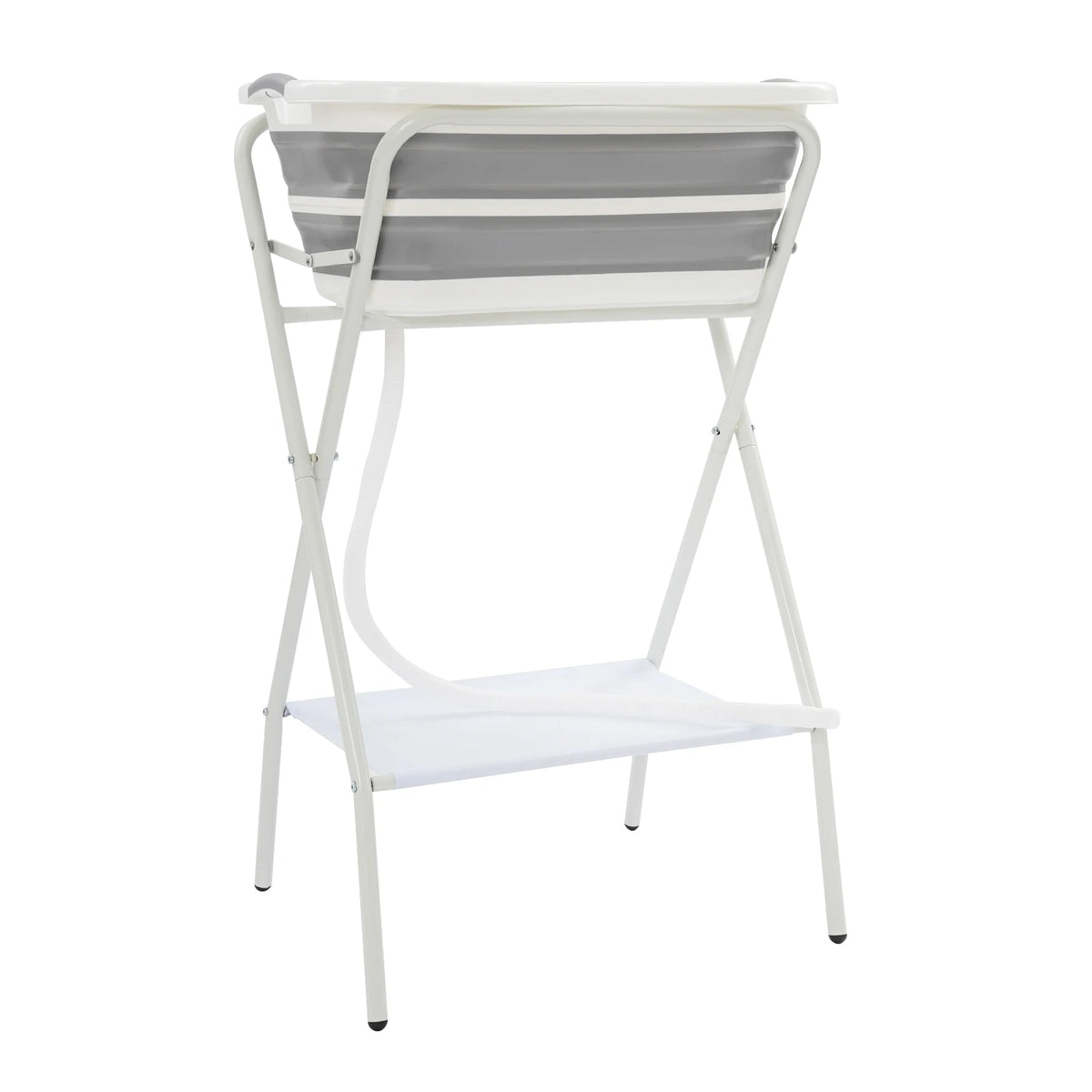 2 in 1 Elevated Dog Bath Tub, Collapsible Portable Dog Washing Station with Drainage Hole