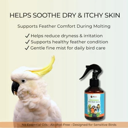 Bird Bath Spray for Parrots and All Birds Helps Soothe Dry, Itchy Skin and Support Healthy Feathers Herbal Eucalyptus and Thyme