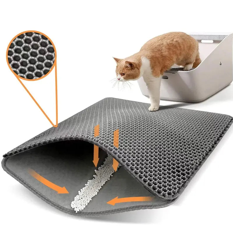 Cat Litter Mat Waterproof Double Layer Litter Trapping