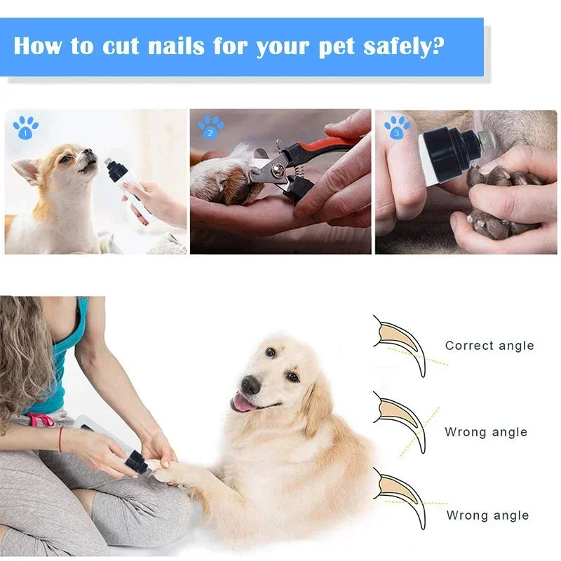 Rechargeable Nail Clippers Quiet Electric Dog And Cat Nail Grooming Trimmer Tools