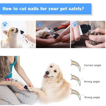 Rechargeable Nail Clippers Quiet Electric Dog And Cat Nail Grooming Trimmer Tools