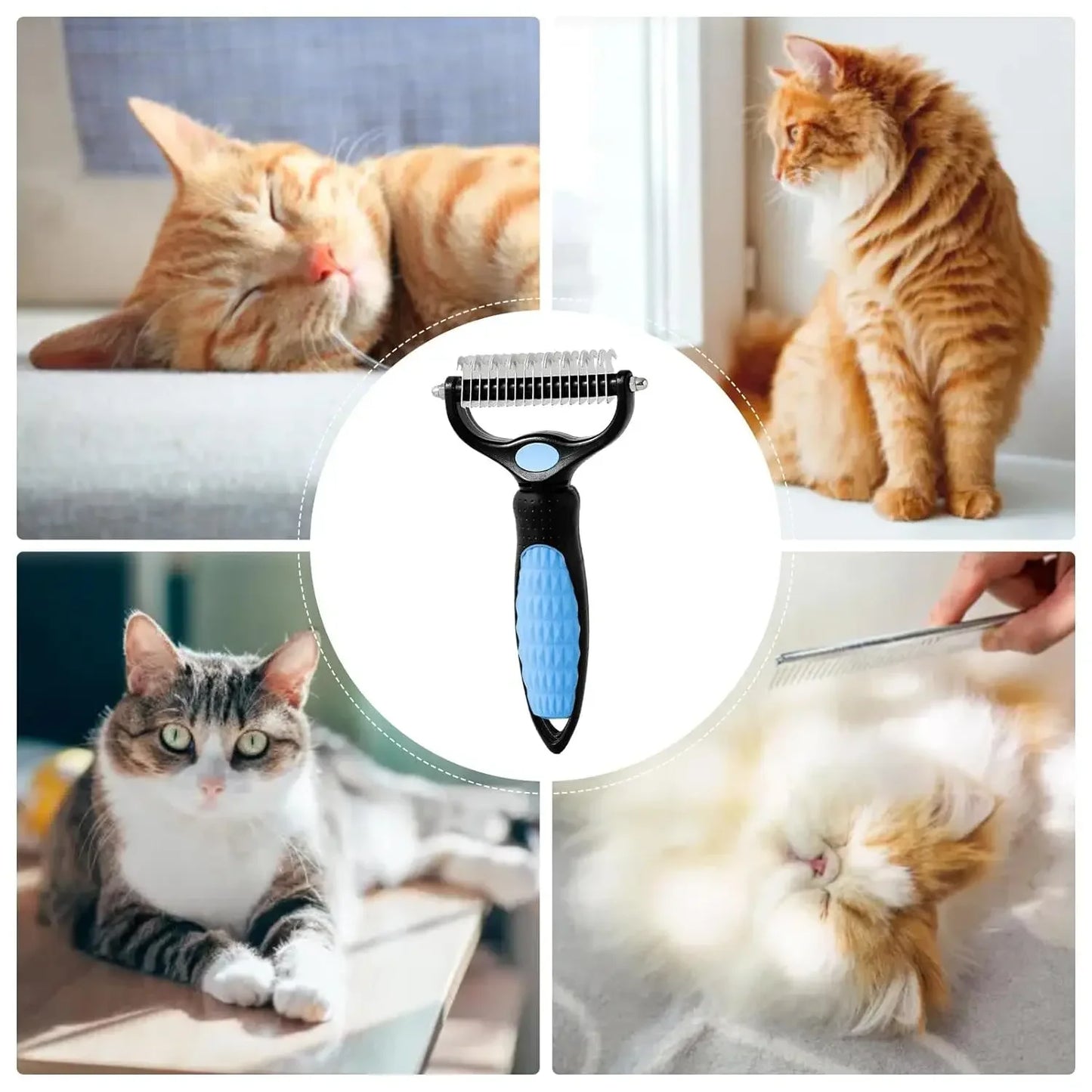Double Sided Stainless Steel Pet Grooming Brush For Dog And Cat.