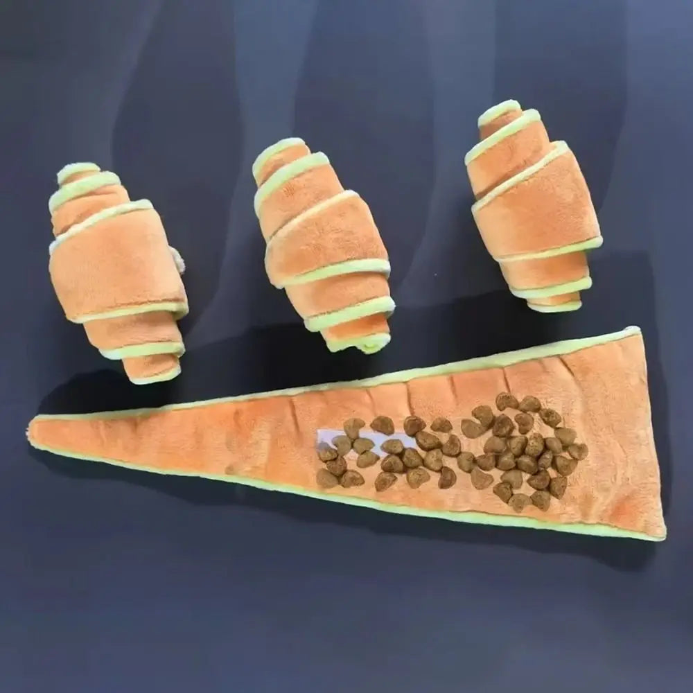 Soft Croissant Dog Toy Training Bite Resistant Treat Dispensing Puppy Puzzle Toy