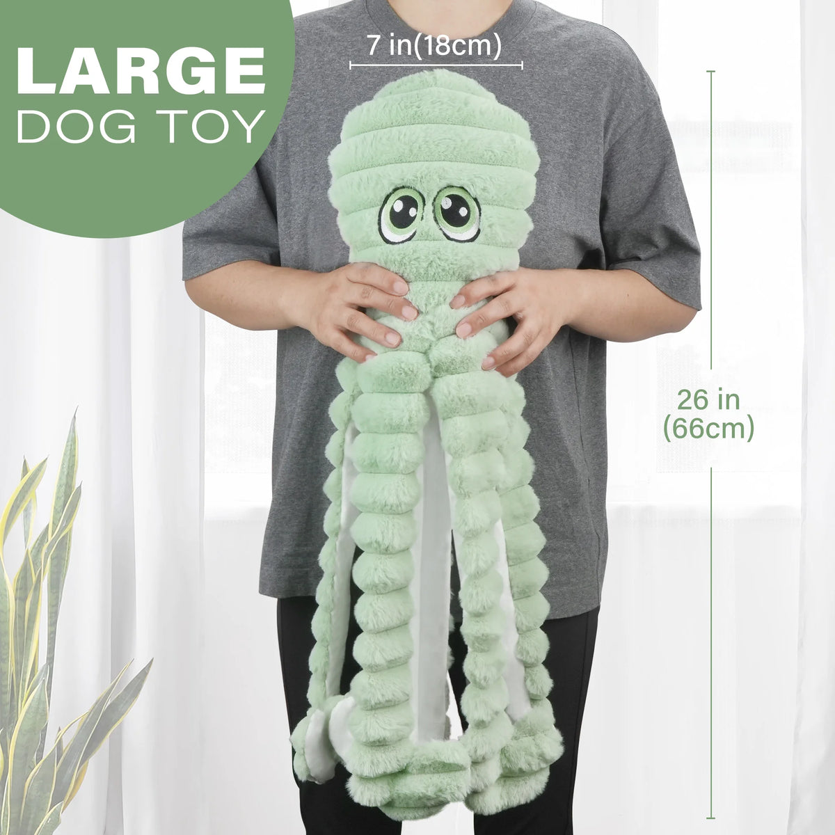 Octopus Design Pet Teeth Grinding, Squeaky Plush Toy,