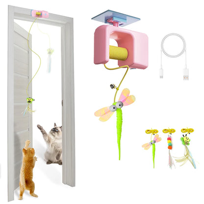 BOOTEELY Interactive Hanging Cat Retractable String RechargeableToys for Indoor Kittens and Bored Adults